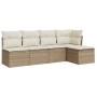 Juego de sofás jardín con cojines 5 pzas ratán sintético beige de , Conjuntos de jardín - Ref: Foro24-3249357, Precio: 311,83...
