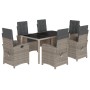 Set comedor jardín 7 pzas y cojines ratán sintético gris de , Conjuntos de jardín - Ref: Foro24-3212216, Precio: 763,38 €, De...