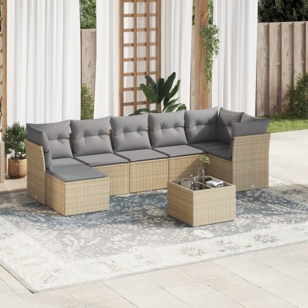 Juego de sofás de jardín con cojines beige 8 pzas ratán PE de , Conjuntos de jardín - Ref: Foro24-3249818, Precio: 493,08 €, ...