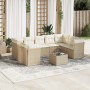 Juego de sofás jardín con cojines beige 10 pzas ratán sintético de , Conjuntos de jardín - Ref: Foro24-3249977, Precio: 665,5...