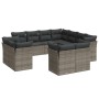 Set de sofás de jardín 11 pzas y cojines ratán sintético gris de , Conjuntos de jardín - Ref: Foro24-3250349, Precio: 808,40 ...