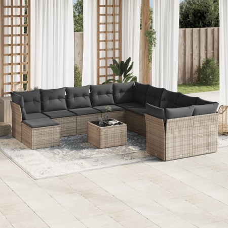 Set de sofás de jardín 12 pzas con cojines ratán sintético gris de , Conjuntos de jardín - Ref: Foro24-3250459, Precio: 720,8...
