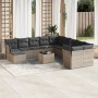 Set de sofás de jardín 12 pzas con cojines ratán sintético gris de , Conjuntos de jardín - Ref: Foro24-3250459, Precio: 720,8...