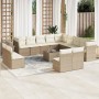 Set sofás de jardín 14 pzas con cojines ratán sintético beige de , Conjuntos de jardín - Ref: Foro24-3250337, Precio: 930,85 ...