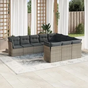 Set de sofás de jardín 10 pzas con cojines ratán sintético gris de , Conjuntos de jardín - Ref: Foro24-3250059, Precio: 599,3...