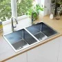 Fregadero de cocina hecho a mano acero inoxidable de vidaXL, Fregaderos - Ref: Foro24-145079, Precio: 118,50 €, Descuento: %
