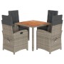 Set comedor de jardín 5 piezas con cojines ratán sintético gris de , Conjuntos de jardín - Ref: Foro24-3212481, Precio: 621,3...
