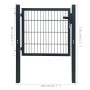 Cancela de valla 2D individual gris antracita 106x130 cm de , Puertas de jardín - Ref: Foro24-141740, Precio: 173,01 €, Descu...