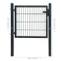 Individual 2D fence gate anthracite gray 106x130 cm by , garden gates - Ref: Foro24-141740, Price: 169,16 €, Discount: %