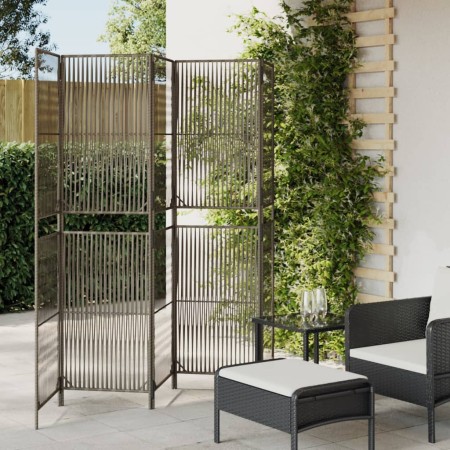 Biombo de 5 paneles ratán sintético gris de , Divisores de ambientes - Ref: Foro24-365382, Precio: 149,98 €, Descuento: %