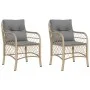 Sillones jardín con cojines 2 uds ratán sintético beige mezcla de , Sillas de jardín - Ref: Foro24-365157, Precio: 215,21 €, ...