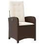 Sillón reclinable de jardín con cojines ratán sintético marrón de , Sillas de jardín - Ref: Foro24-365162, Precio: 113,81 €, ...