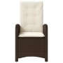 Sillón reclinable de jardín con cojines ratán sintético marrón de , Sillas de jardín - Ref: Foro24-365162, Precio: 113,81 €, ...