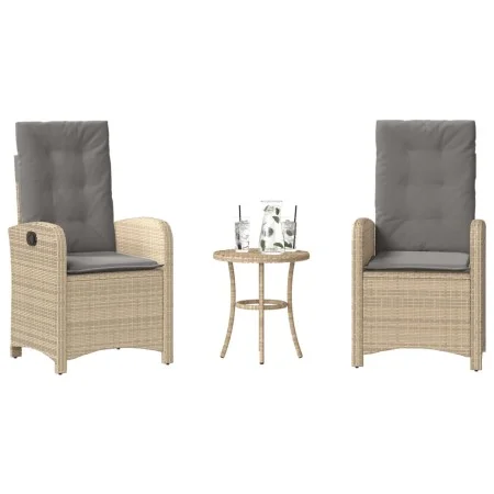 Sillas y mesita de jardín 3 piezas ratán sintético cojín beige de , Conjuntos de jardín - Ref: Foro24-365181, Precio: 324,57 ...