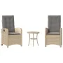 Sillas y mesita de jardín 3 piezas ratán sintético cojín beige de , Conjuntos de jardín - Ref: Foro24-365181, Precio: 324,57 ...