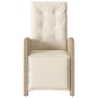 Sillón reclinable de jardín con reposapiés ratán PE beige de , Sillas de jardín - Ref: Foro24-365188, Precio: 131,99 €, Descu...