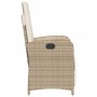 Sillón reclinable de jardín con reposapiés ratán PE beige de , Sillas de jardín - Ref: Foro24-365188, Precio: 131,99 €, Descu...
