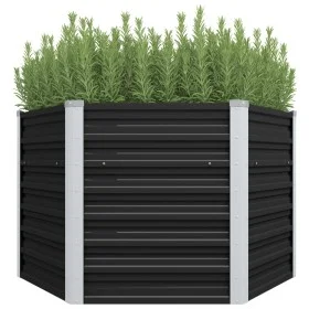Anthracite gray galvanized steel flowerbed 129x129x77 cm by vidaXL, Pots and planters - Ref: Foro24-45734, Price: 57,32 €, Di...