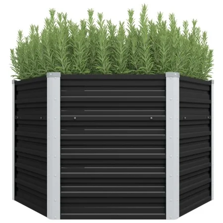 Arriate de acero galvanizado gris antracita 129x129x77 cm de vidaXL, Maceteros y jardineras - Ref: Foro24-45734, Precio: 57,3...