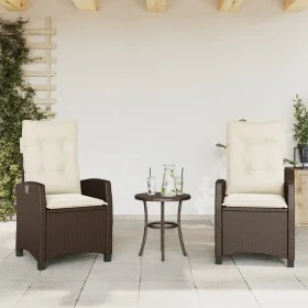 Sillones reclinables jardín con cojines marrones 2 uds ratán PE de , Sillas de jardín - Ref: Foro24-365218, Precio: 261,47 €,...