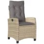 Sillón reclinable de jardín con cojines ratán PE beige mixto de , Sillas de jardín - Ref: Foro24-365213, Precio: 152,71 €, De...