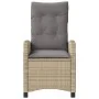 Sillón reclinable de jardín con cojines ratán PE beige mixto de , Sillas de jardín - Ref: Foro24-365213, Precio: 152,71 €, De...