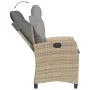 Sillón reclinable de jardín con cojines ratán PE beige mixto de , Sillas de jardín - Ref: Foro24-365213, Precio: 152,71 €, De...