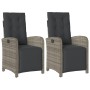 Sillones reclinables jardín con reposapiés 2 uds ratán PE gris de , Sillas de jardín - Ref: Foro24-365195, Precio: 244,66 €, ...