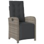 Sillones reclinables jardín con reposapiés 2 uds ratán PE gris de , Sillas de jardín - Ref: Foro24-365195, Precio: 244,66 €, ...