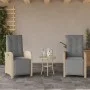 Sillón reclinable jardín reposapiés 2 uds ratán PE beige mezcla de , Sillas de jardín - Ref: Foro24-365197, Precio: 303,40 €,...