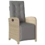 Sillón reclinable jardín reposapiés 2 uds ratán PE beige mezcla de , Sillas de jardín - Ref: Foro24-365197, Precio: 303,40 €,...
