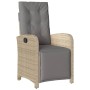 Sillón reclinable jardín reposapiés 2 uds ratán PE beige mezcla de , Sillas de jardín - Ref: Foro24-365197, Precio: 260,19 €,...