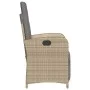 Sillón reclinable jardín reposapiés 2 uds ratán PE beige mezcla de , Sillas de jardín - Ref: Foro24-365197, Precio: 303,40 €,...
