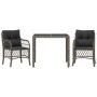 Sillas y mesita de jardín con cojines 3 piezas ratán PE gris de , Conjuntos de jardín - Ref: Foro24-3212030, Precio: 270,31 €...