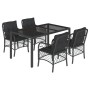 Set de muebles jardín 5 pzas con cojines ratán sintético negro de , Conjuntos de jardín - Ref: Foro24-3212026, Precio: 487,36...