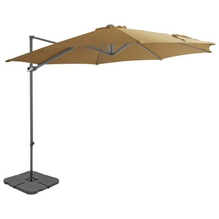 Sombrilla de jardín con base portátil gris taupe de vidaXL, Sombrillas - Ref: Foro24-276342, Precio: 169,30 €, Descuento: %