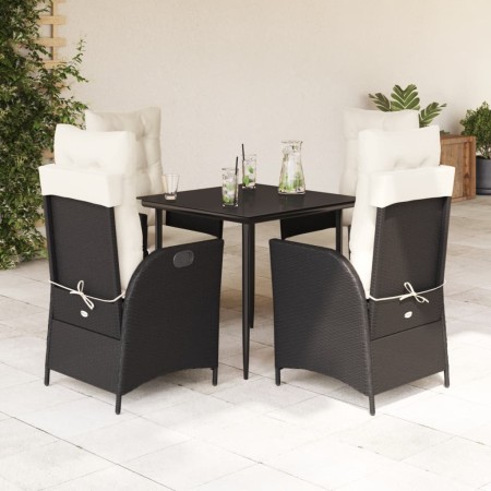 Set de muebles jardín 5 pzas con cojines ratán sintético negro en Conjuntos de jardín | Comprar online en Foru.es
