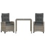 Set comedor de jardín 3 piezas con cojines ratán sintético gris de , Conjuntos de jardín - Ref: Foro24-3212644, Precio: 329,8...