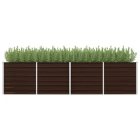 Brown galvanized steel flower bed 320x80x77 cm by vidaXL, Pots and planters - Ref: Foro24-45715, Price: 114,39 €, Discount: %