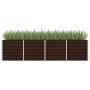 Arriate de acero galvanizado marrón 320x80x77 cm de vidaXL, Maceteros y jardineras - Ref: Foro24-45715, Precio: 120,40 €, Des...