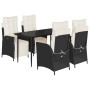 Set de muebles jardín 5 pzas con cojines ratán sintético negro en Conjuntos de jardín | Comprar online en Foru.es