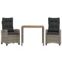 Set comedor de jardín 3 piezas con cojines ratán sintético gris de , Conjuntos de jardín - Ref: Foro24-3212671, Precio: 363,5...