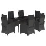Set de comedor de jardín 7 pzas y cojines ratán sintético negro de , Conjuntos de jardín - Ref: Foro24-3212748, Precio: 883,4...