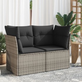 Sofá de jardín con cojines 2 plazas ratán sintético gris de , Sofás de exterior - Ref: Foro24-366137, Precio: 146,43 €, Descu...