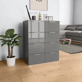 Aparador de madera de ingeniería negro brillante 60x35x80 cm de vidaXL, Cajoneras - Ref: Foro24-283714, Precio: 149,39 €, Des...