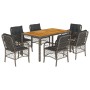Set comedor jardín 7 pzas y cojines ratán sintético gris de , Conjuntos de jardín - Ref: Foro24-3212051, Precio: 660,18 €, De...