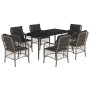 Set comedor jardín 7 pzas y cojines ratán sintético gris de , Conjuntos de jardín - Ref: Foro24-3212128, Precio: 663,64 €, De...
