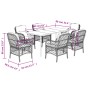 Set comedor jardín 7 pzas y cojines ratán sintético gris de , Conjuntos de jardín - Ref: Foro24-3212128, Precio: 663,64 €, De...
