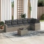 Set de sofás de jardín 7 piezas con cojines ratán PE gris de , Sofás modulares de exterior - Ref: Foro24-3251337, Precio: 441...