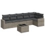 Set de sofás de jardín 7 piezas con cojines ratán PE gris de , Sofás modulares de exterior - Ref: Foro24-3251337, Precio: 441...